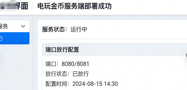 电玩金币源码宝塔搭建教程，服务端部署成功界面截图