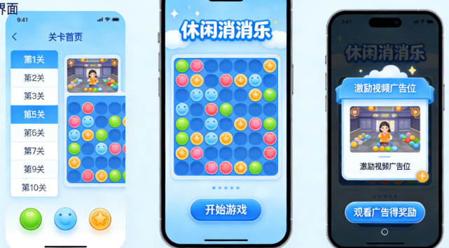 小程序游戏源码 休闲手游，微信小游戏实测界面截图