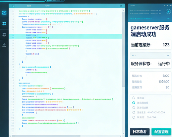房卡游戏源码 gameserver 服务端启动成功后台界面