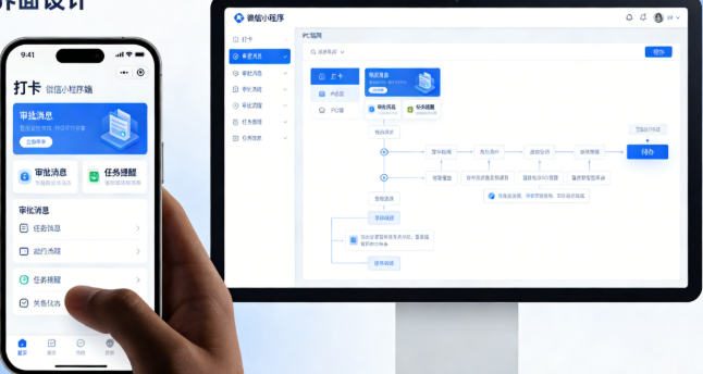 OA 系统移动端与 PC 端数据同步演示界面