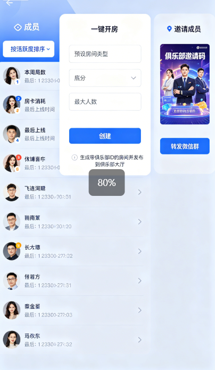代理后台成员管理界面演示图